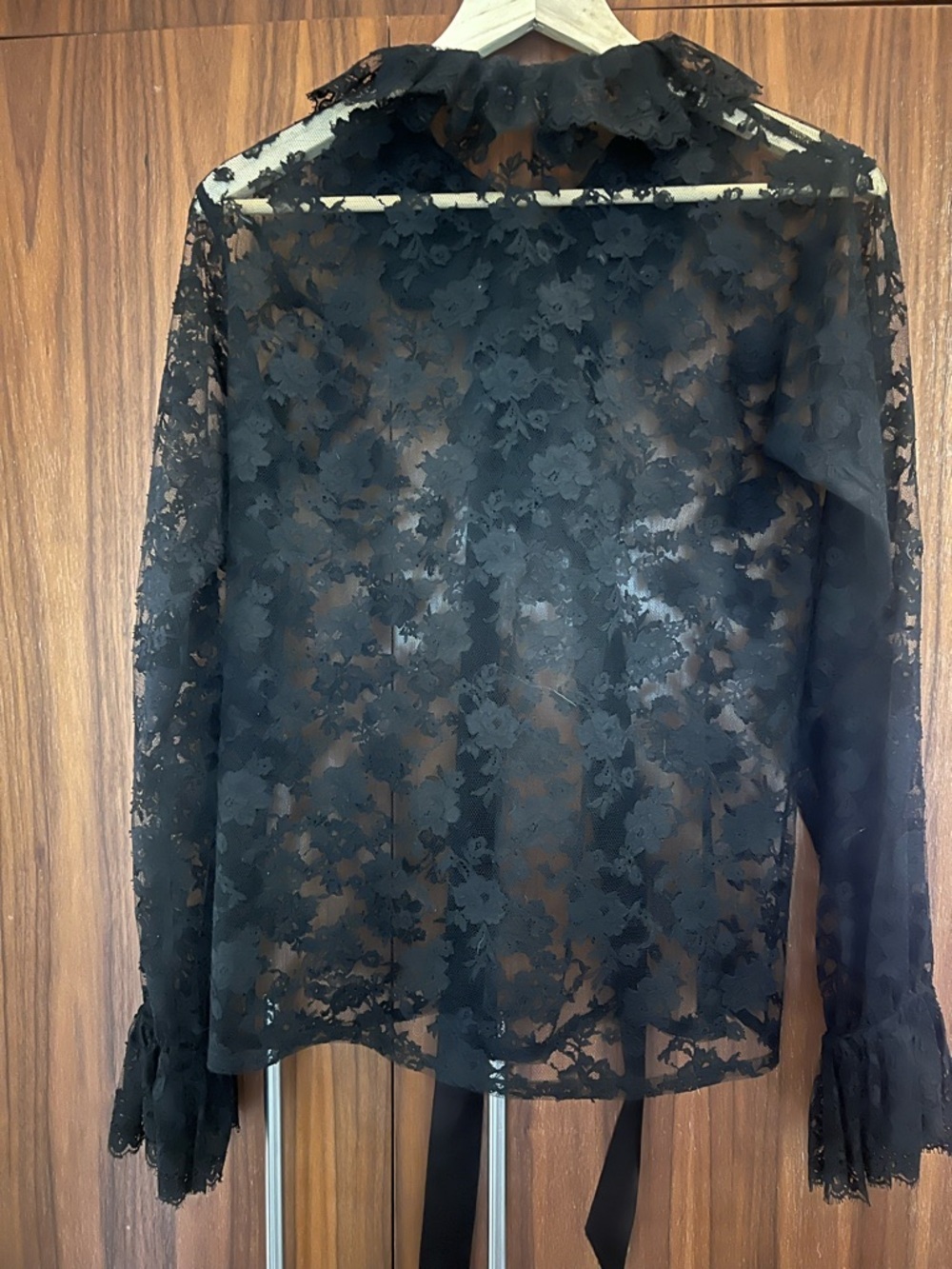 1970’s Yves Saint Laurent Lace Tie Blouse - Picture 3 of 5